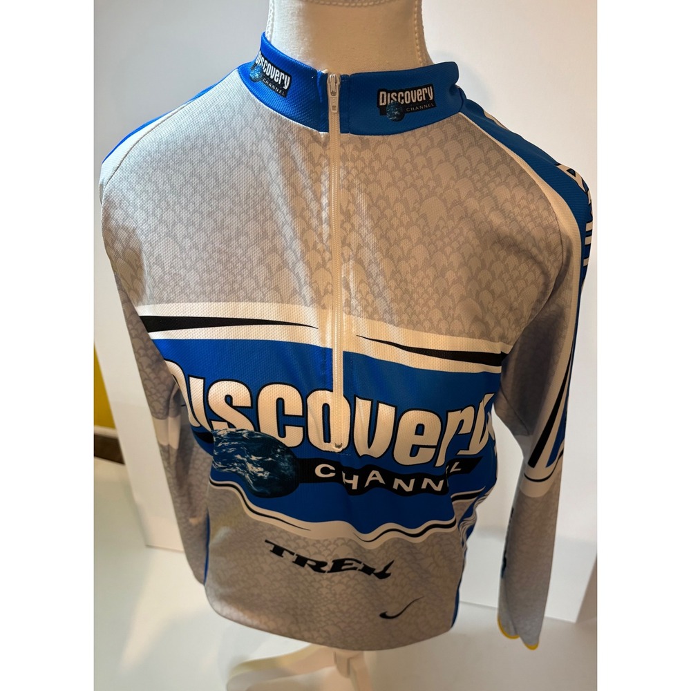 VTG Nike Discovery Channel Long Sleeve Cycling Jersey Men M Trek made in Italy